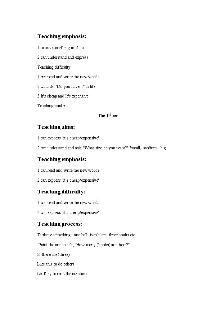 北师大一起英语4上Unit 3 It's too expensive! 教案02