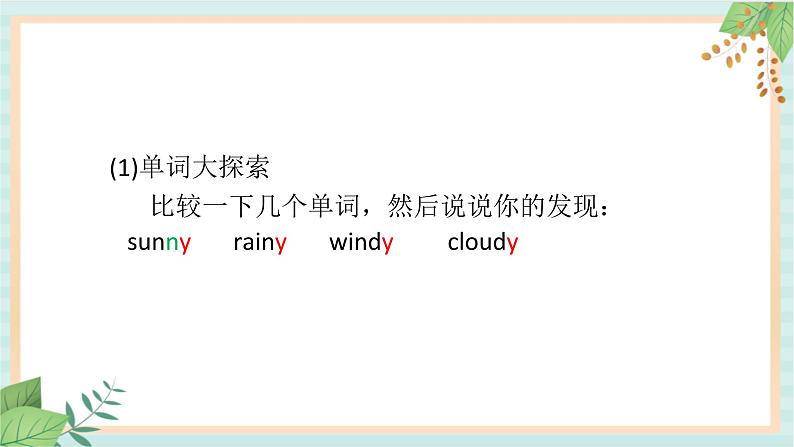 接力版英语四年级上册 Lesson 8 What’s the weather like  课件06