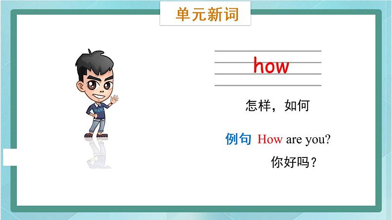 鲁科版五四制3上英语Unit 1 Greetings Lesson 2 How are you(课件）06