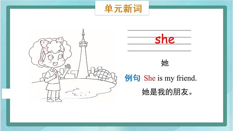 鲁科版五四制3上英语Unit 2 Introduction Lesson 3  She’s my friend(课件）06