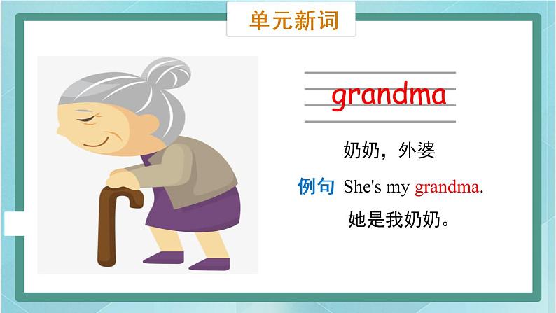 鲁科版五四制3上英语Unit 3 Family Lesson 2  He’s my grandpa(课件）06