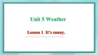 小学英语鲁科版 (五四制)四年级上册Lesson 1 It's sunny.课文ppt课件