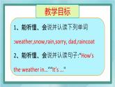 鲁科版五四制4上英语Unit 5 Weather Lesson 2 It’s snowing(课件）