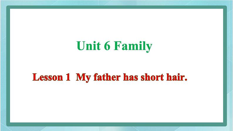 鲁科版五四制4上英语Unit 6 Family Lesson 1  My father has short hair(课件)01