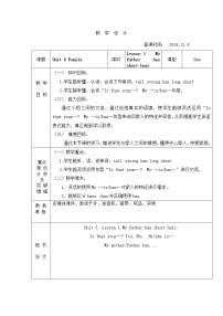 小学英语鲁科版 (五四制)四年级上册Lesson 1 My father has short hair.表格教学设计及反思