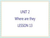 清华大学版小学英语 四年级上册-unit 2 where are they lesson 13 课件