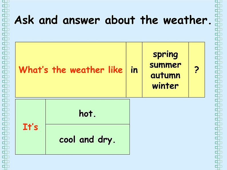 香港朗文版小学英语三年级上册语法课件第一单元 Weather and seasons第6页