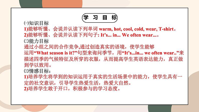 鲁科版五四制四上英语《Seasons》Unit 4 Lesson 2 It's warm in spring.课件+教案02