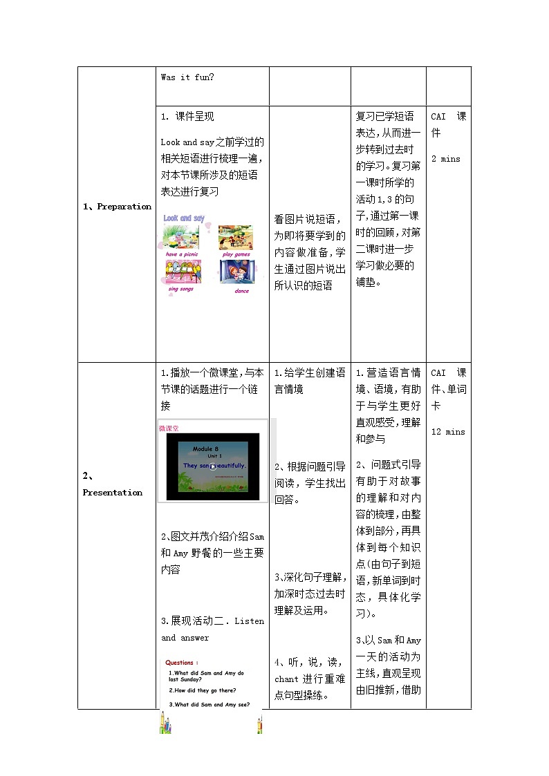 四年级英语下册教案-Module 8 Unit 1 They sang beautifully.（5）-外研版（三起）第3页