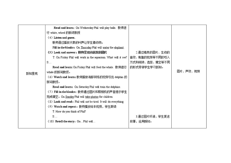 四年级英语下册教案-Module 3 Unit 2 On Monday I'll go swimming（1）-外研版（三起）03