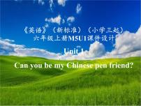 小学外研版 (三年级起点)Unit 1 Can you be my Chinese pen friend?教学课件ppt