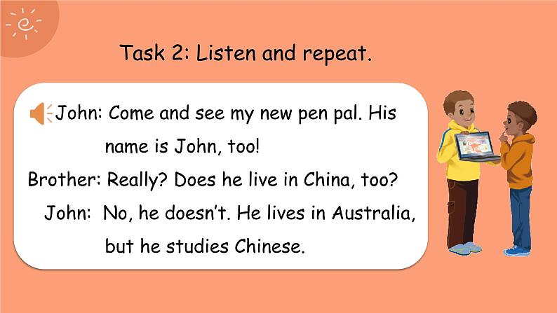 Unit 4 I have a pen pal PB Let's learn & Listen match and say课件 素材（30张PPT)07