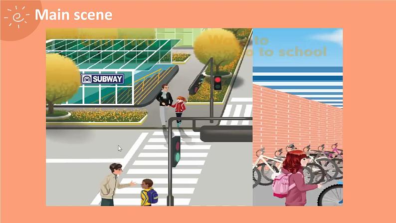 Unit 2 Ways to go to school PB Let's learn & Role-play课件 素材（24张PPT  含flash素材)02