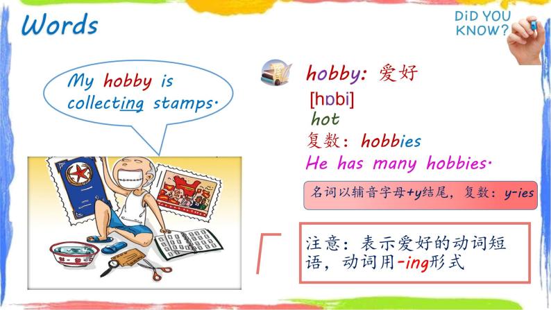 外研版（三起）六上 Module3Unit1 Collecting stamps is my hobby. 课件+教学设计06