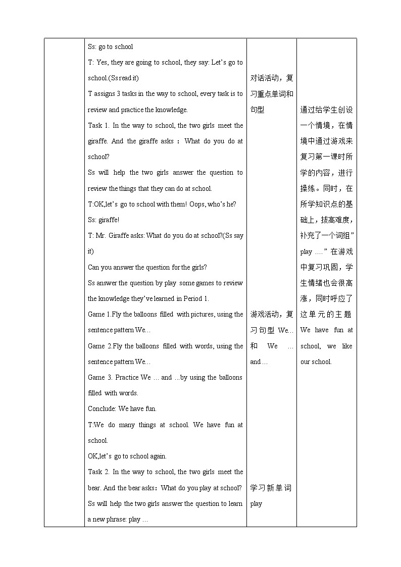 牛津译林版二年级上册英语Unit 6We like our schoolFun time & Rhyme time教案02