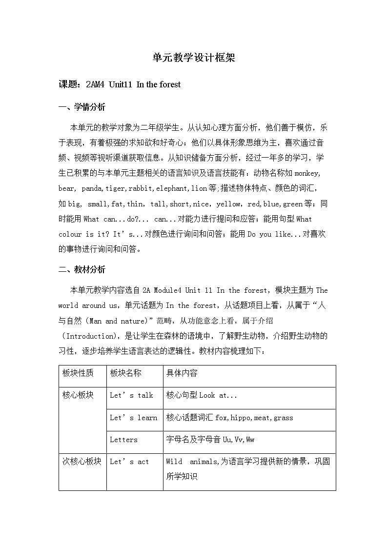 牛津上海版英語2年级上册 Unit 11 第4课时 PPT课件+教案01