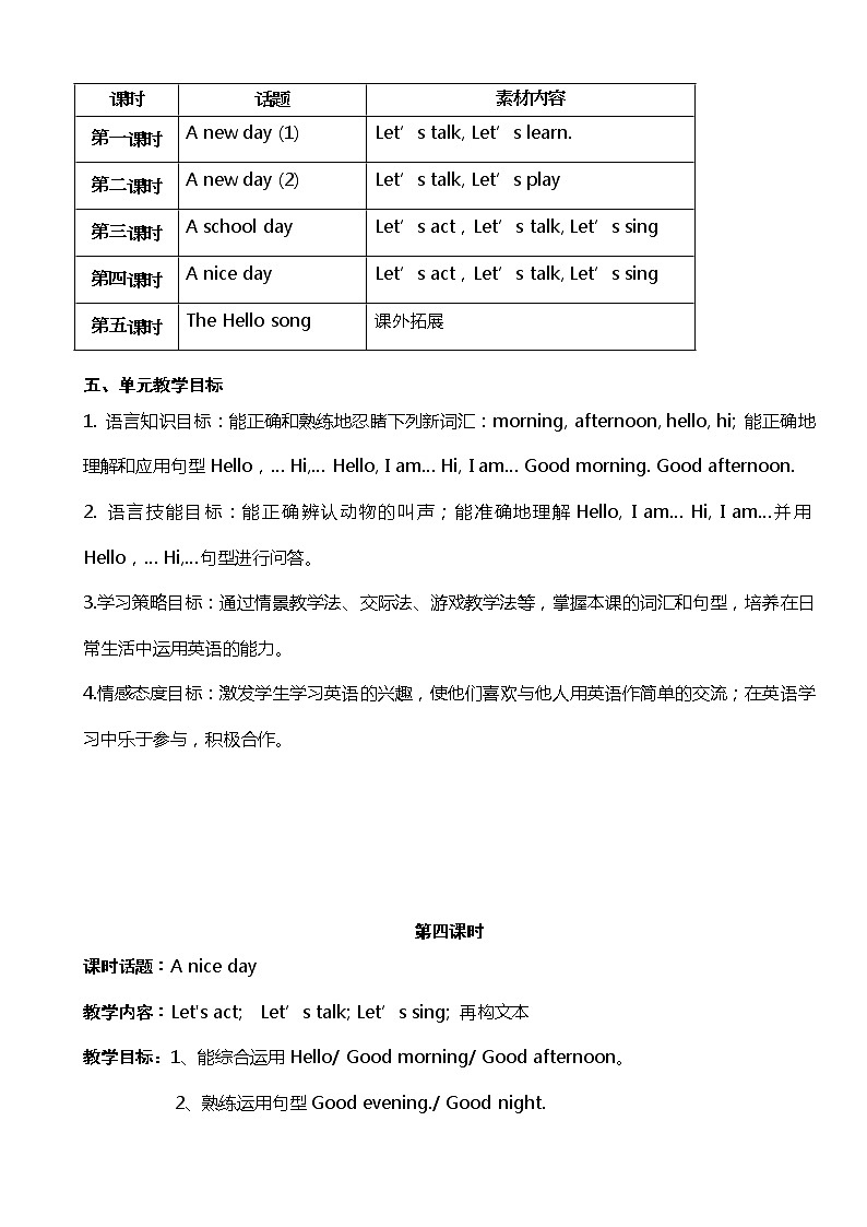 牛津上海版英语1年级上册 Unit 1 第4课时 PPT课件+教案02