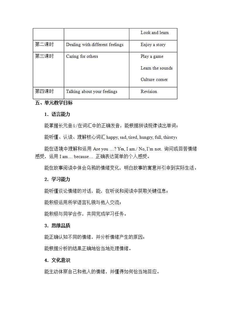 小学英语四年级第一模块第三单元第二课时第2页