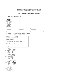 冀教版 (三年级起点)Lesson 15 Winter Fun同步训练题