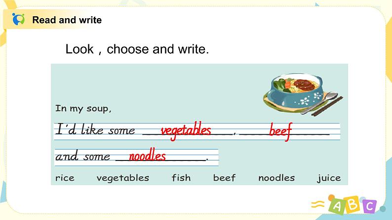 第五单元第六课时Part C(Read and write&Let's check&Story time)课件+教案+习题05