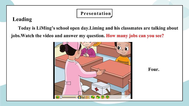 鲁科版五四制四上英语《Family》Unit 6 Lesson 3 She works in a hospital.课件+教案06