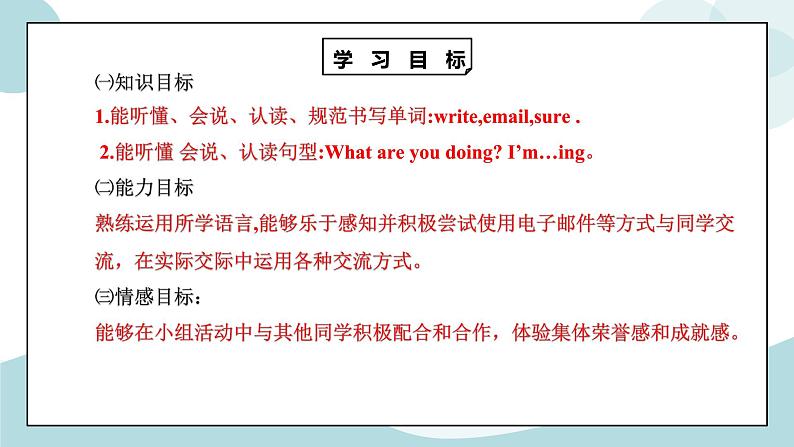 鲁科版五四制四上英语《Communicatons》Unit 7 Lesson 2 I 'm writing an email.课件+教案02