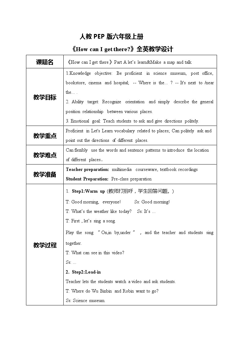 Unit1 How can I get there Part A Let's learn课件PPT➕教案01