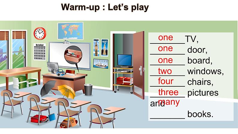 人教版PEP四上Unit1MyclassroomA  Let's talk 课件04