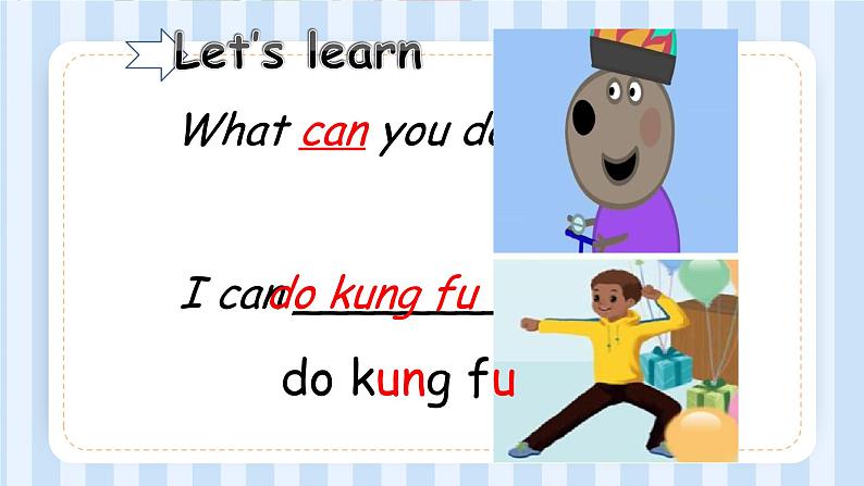 Unit 4 What can you do？Part A Let 's learn（课件）人教PEP版英语五年级上册第6页