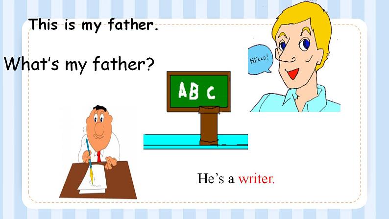 Unit 3 My father is a writer. Lesson 13（课件）人教精通版英语五年级上册第4页