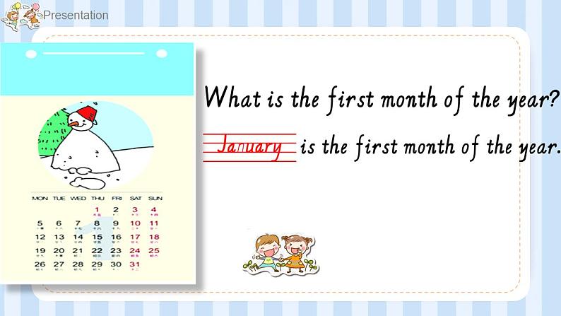 Unit 4  January is the first month. Lesson 19（课件）人教精通版英语六年级上册第3页