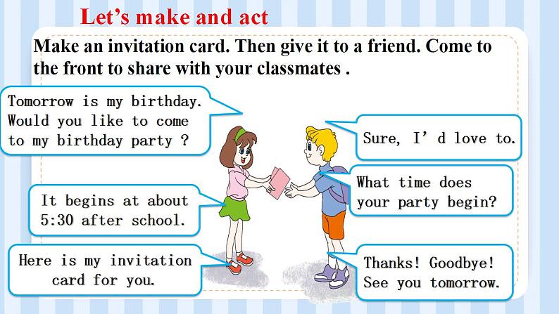 Unit 3 Would you like to come to my birthday party？ Lesson 13（课件）人教精通版英语六年级上册05