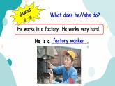 六年级上册英语课件+素材+教学思路-Unit 5 What does he doB Let's learn 人教PEP