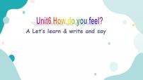 人教版 (PEP)六年级上册Unit 6 How do you feel? Part A一等奖教学ppt课件