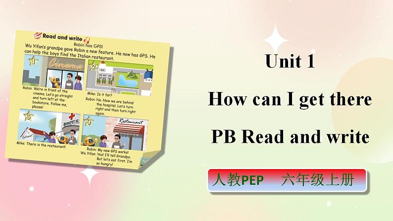 人教PEP版6上英语 Unit 1 How can I get there PB Read and write 课件+教案+练习+音视频01