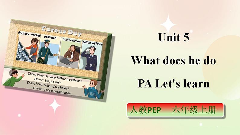 人教PEP版6上英语 Unit 5 What does he do PA Let's learn 课件第1页