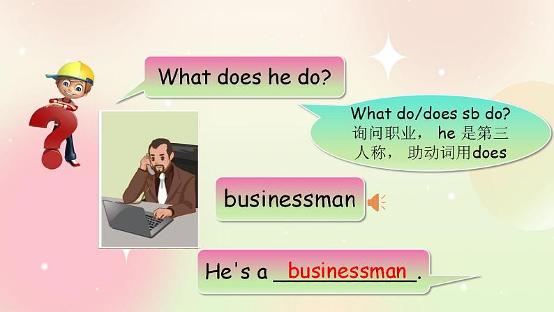 人教PEP版6上英语 Unit 5 What does he do PA Let's learn 课件第8页