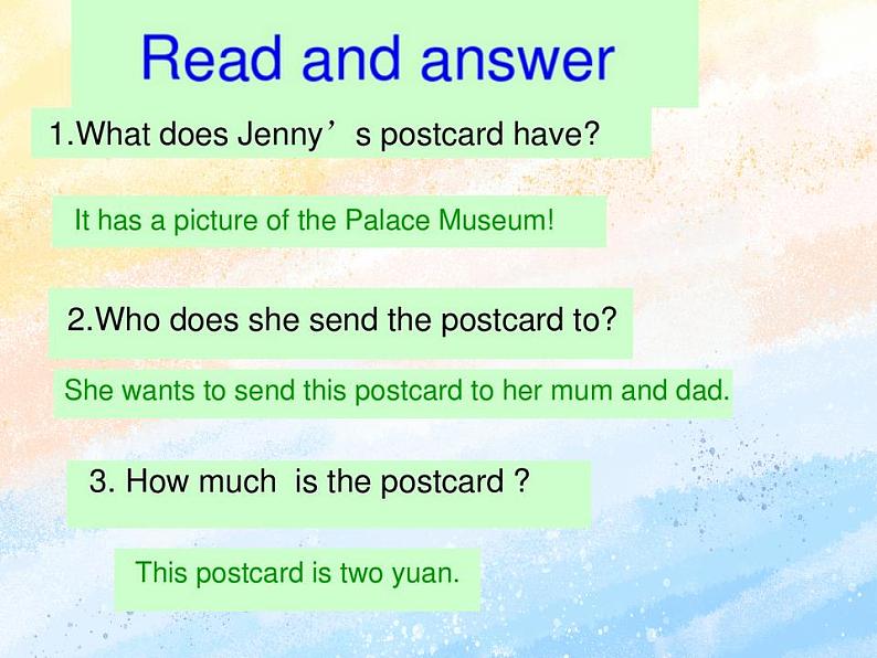 冀教版（一起）5上英语 Lesson 13 Let‘s Buy Postcards 课件第5页