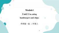 小学英语外研版 (一年级起点)三年级上册Unit 2 I’m eating hamburgers and chips.获奖课件ppt