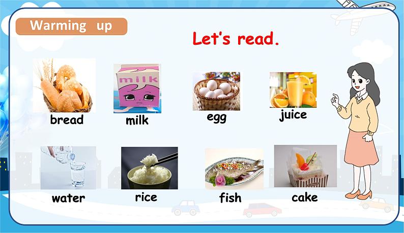 人教版三年级英语上册--Unit 5  Let’s eat！Part B Start to read& Let's check& Let's sing（课件）04