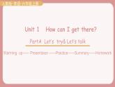 人教版六年级英语上册--Unit 1   How can I get there Part A Let's try & Let's talk（课件+素材）