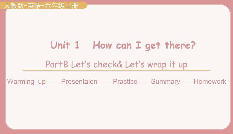 人教版六年级英语上册--Unit 1   How can I get there Part B Let's check &Let's wrap it up（课件+素材）01