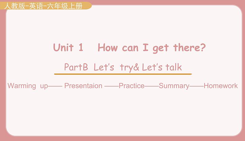 人教版六年级英语上册--Unit 1   How can I get there Part B Let's try& let's talk（课件+素材）01