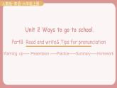 人教版六年级英语上册--Unit 2   Ways to go to school. PartB Read and write& Tips for pronunciation（课件+素材）