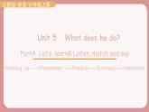 人教版六年级英语上册--Unit 5   What does he do Part A Let's learn &Listen,match and say（课件+素材）