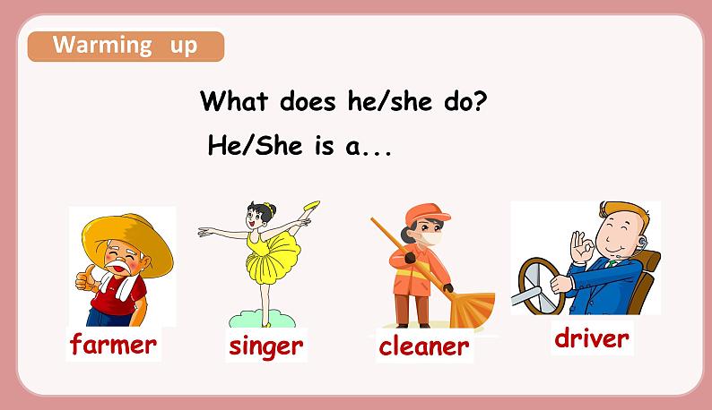 人教版六年级英语上册--Unit 5   What does he do Part A Let's learn &Listen,match and say（课件+素材）04