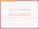 人教版六年级英语上册--Unit 3   My weekend plan. PartA Let's learn and Make a plan（课件+素材）