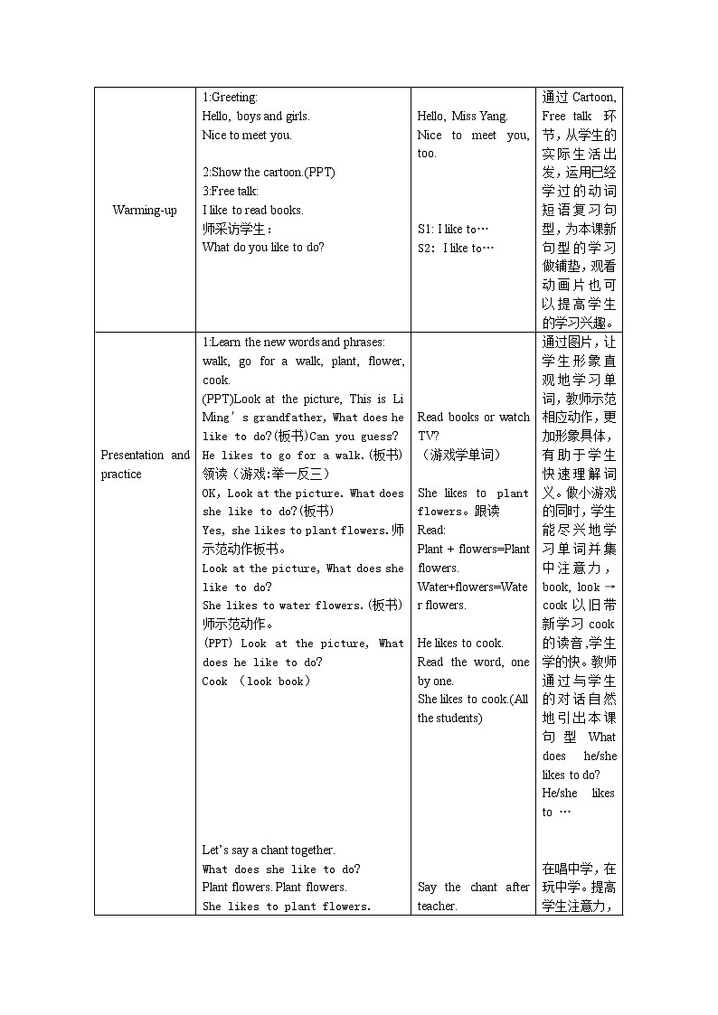 五年级上册英语教案－Lesson 4 What Do They like to Do  ｜冀教版（三起）第3页