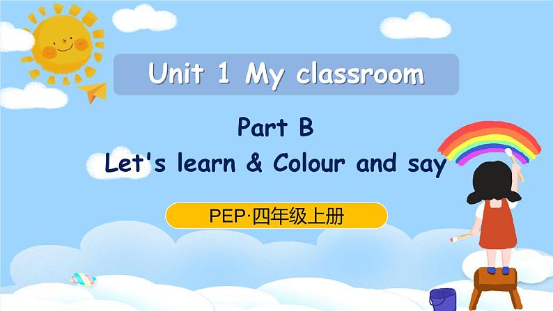 人教PEP四上英语 Unit 1 Part B Let's learn& Colour and say 课件+教案+音视频素材01