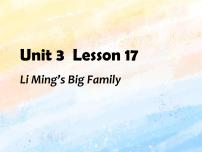 2020-2021学年Lesson 17 Li Ming's Big Family完美版课件ppt